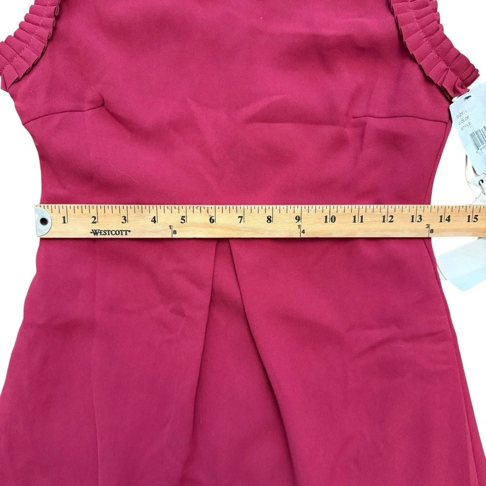 Maddie Juniors Size 5 Sleeveless Dress Burgundy Jeweled Collar A-Line New - Picture 11 of 11